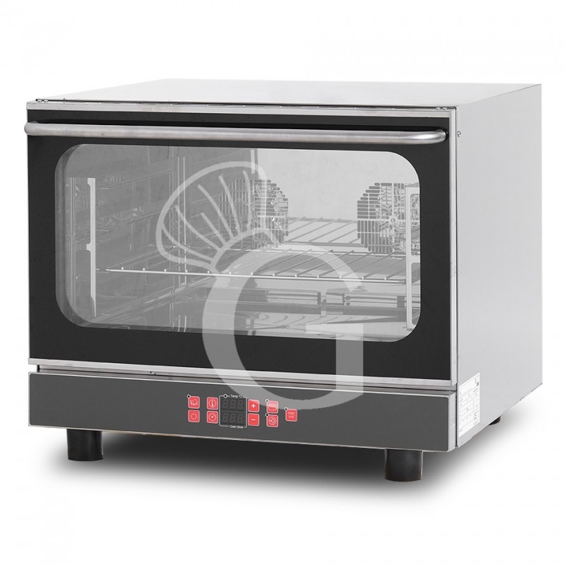 Horno eléctrico de convección para cruasanes, humidificador y grill, controles electrónicos, 4 bandejas GN 1/1 530x325 mm