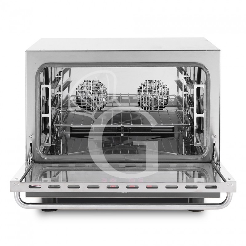 Horno eléctrico de convección para cruasanes, humidificador y grill, controles electrónicos, 4 bandejas GN 1/1 530x325 mm