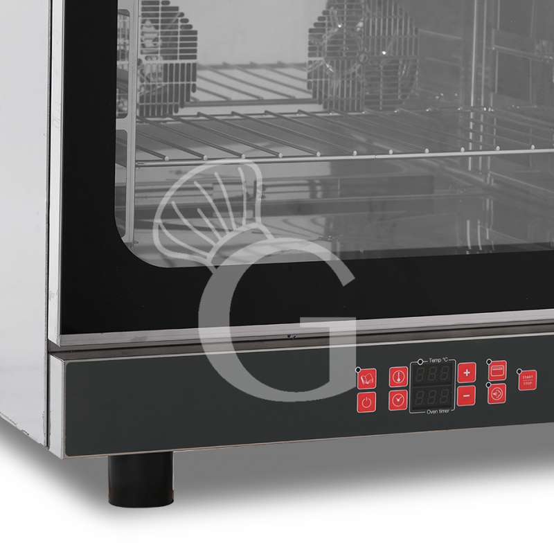 Horno eléctrico de convección para cruasanes, humidificador y grill, controles electrónicos, 4 bandejas GN 1/1 530x325 mm
