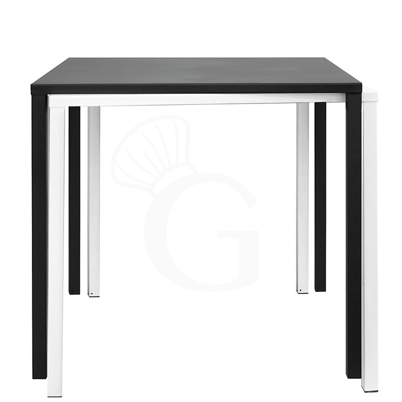 Mesa cuadrada exterior metal pintado con dimensiones de 700 mm x 700 mm