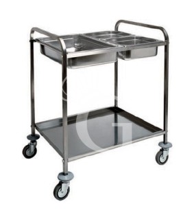 Carro de servicio y recogida, cubetas 2 GN1/1 - L 770 mm x P 620 mm x A 970 mm