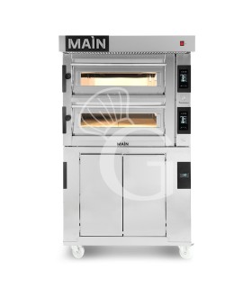 HORNO ELECTRICO CONTROL TOUCH PARA 4+4 PIZZAS DIAMETRO 350, 2 CAMARAS 14.4KW – CAMPANA INOX – CAMARA FERMENTADORA