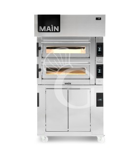 HORNO ELECTRICO CONTROL TOUCH PARA 4+4 PIZZAS DIAMETRO 350, 2 CAMARAS 14.4KW – CAMPANA CONDENSACION INOX – CAMARA FERMENTADORA