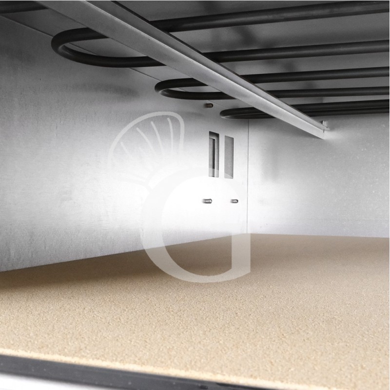 HORNO ELECTRICO CONTROL TOUCH PARA 4+4 PIZZAS DIAMETRO 350, 2 CAMARAS 14.4KW – CAMPANA INOX – SOPORTE (SIN RUEDAS)