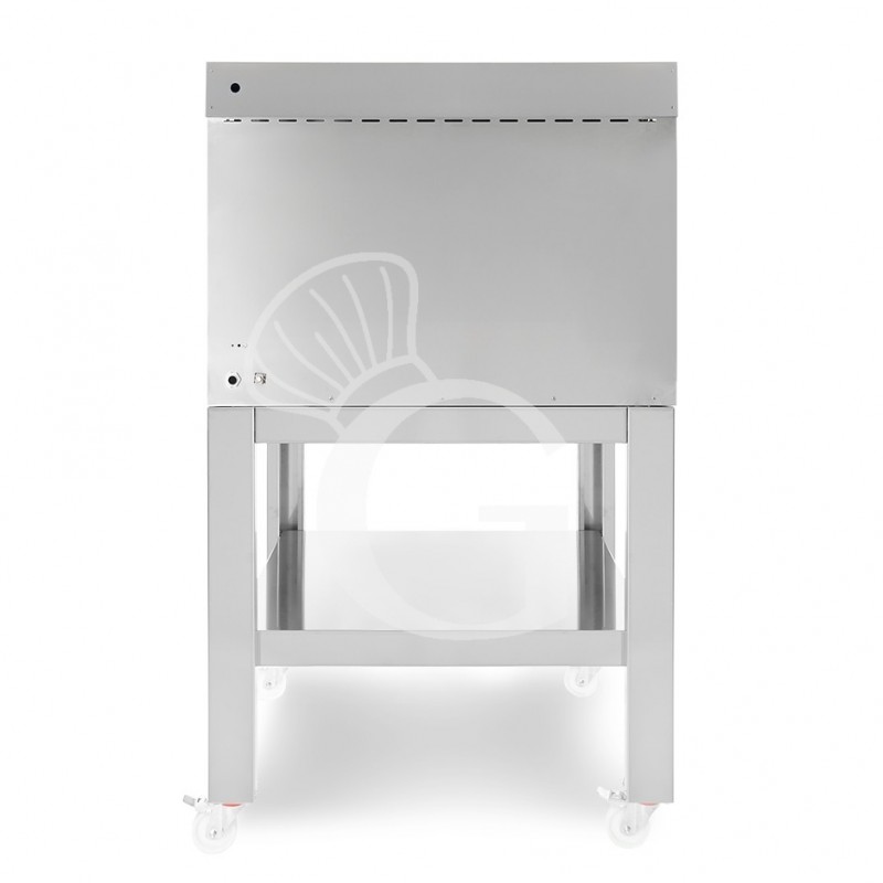 HORNO ELECTRICO CONTROL TOUCH PARA 4+4 PIZZAS DIAMETRO 350, 2 CAMARAS 14.4KW – CAMPANA INOX – SOPORTE (SIN RUEDAS)