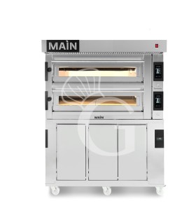 HORNO ELECTRICO CONTROL TOUCH PARA 6+6 PIZZAS DIAMETRO 350, 2 CAMARAS 20.4KW – CAMPANA INOX – CAMARA FERMENTADORA