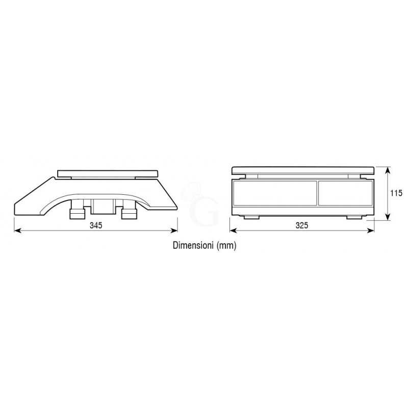 Báscula para control de peso Pantalla LCD capacidad 30 kg precisión 1 g L 325 mm x P 345 mm x A 115 mm