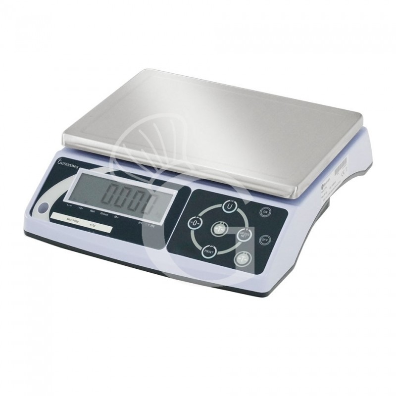 Báscula para control de peso Pantalla LCD capacidad 30 kg precisión 1 g L 325 mm x P 345 mm x A 115 mm