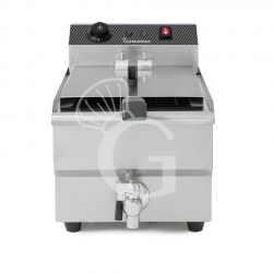 Freidora eléctrica de sobremesa con grifo, 1 cuba de 13 L, potencia de 4 kW, monofásica