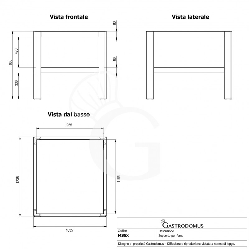 Soporte de acero para horno MAIN6