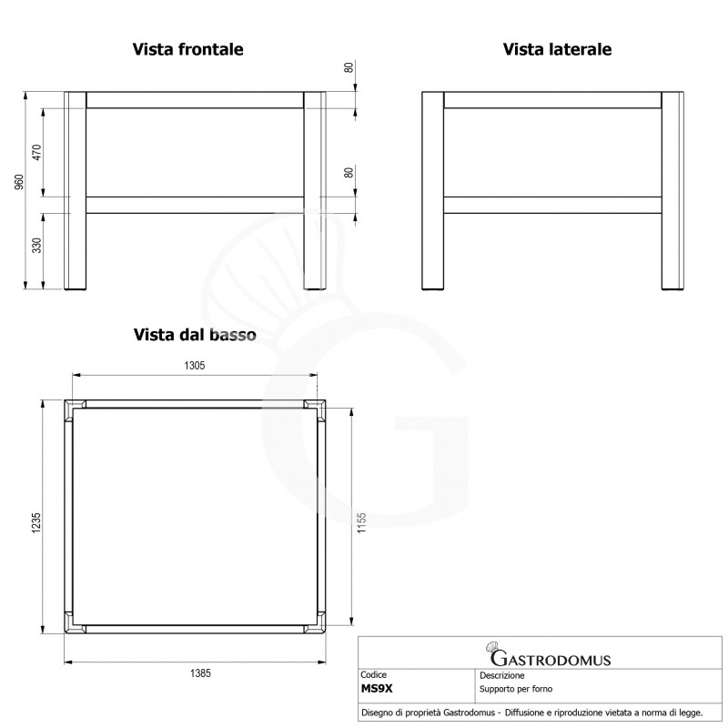 Soporte de acero para horno MAIN9