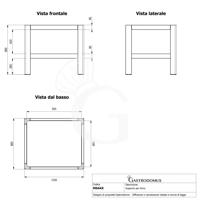 Soporte de acero para horno MAIN44