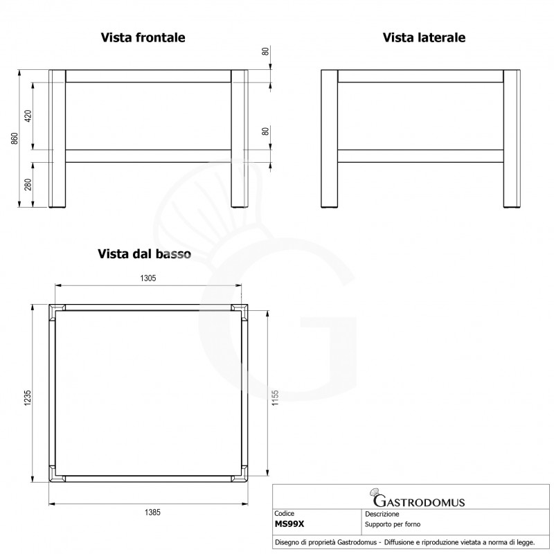 Soporte de acero para horno MAIN99