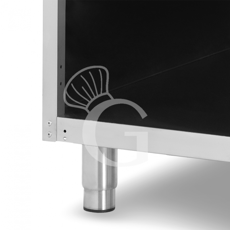 Fry top eléctrico sobre mueble abierto, placa lisa cromada 21000 W Trifásico P 900 mm