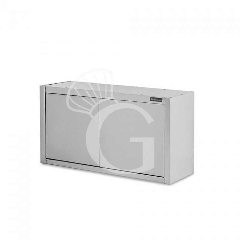 Armario de pared de acero inoxidable con escurridor, 2 puertas batientes, 1 estante perforado, L 800 mm x P 400 mm x A 660 mm