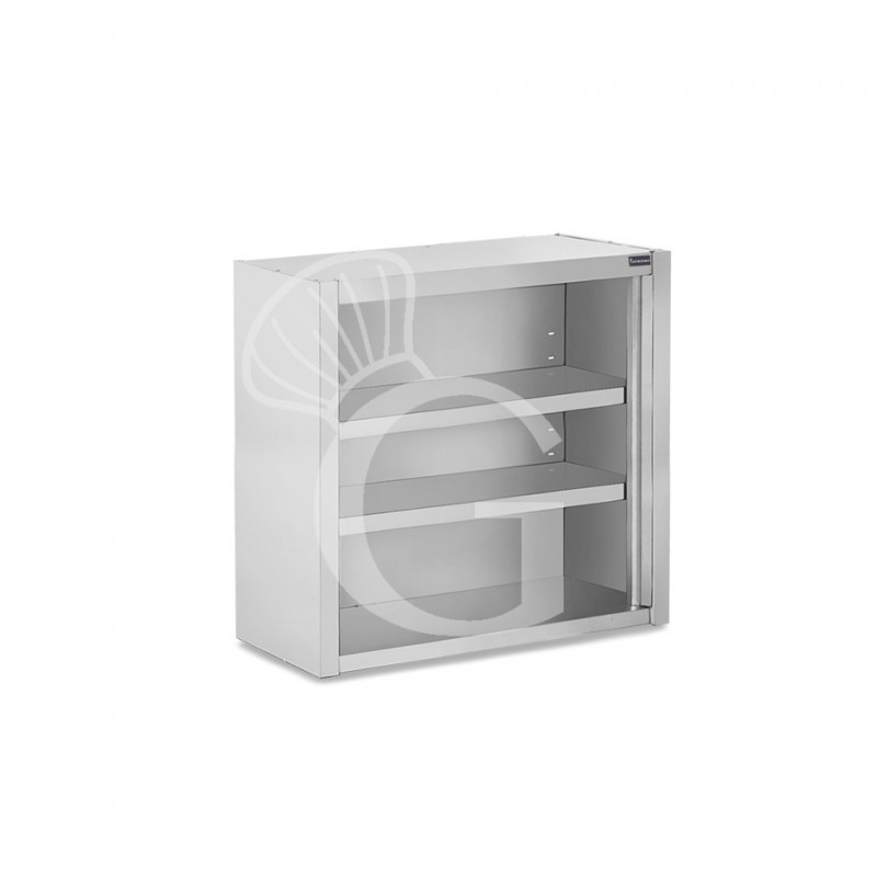 Armario de pared inox con 2 estantes, L 700 mm x P 400 mm x A 1000 mm
