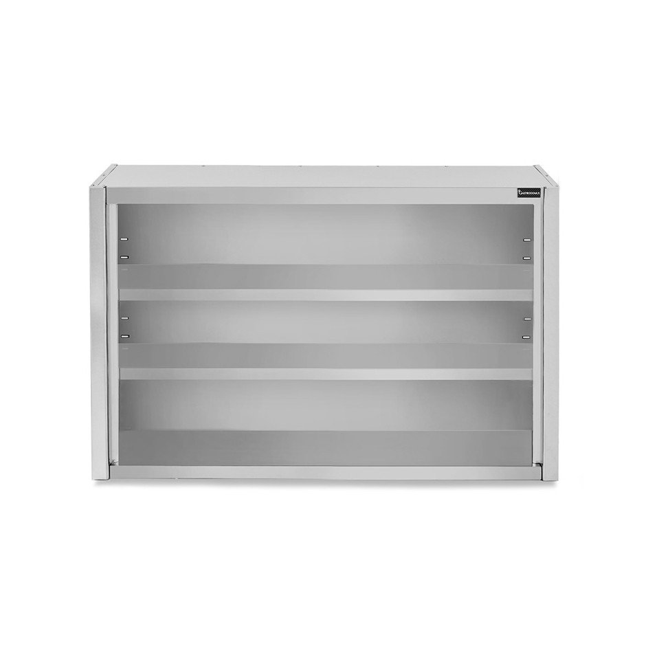 Armario de pared inox con 2 estantes, L 1200 mm x P 400 mm x A 1000 mm
