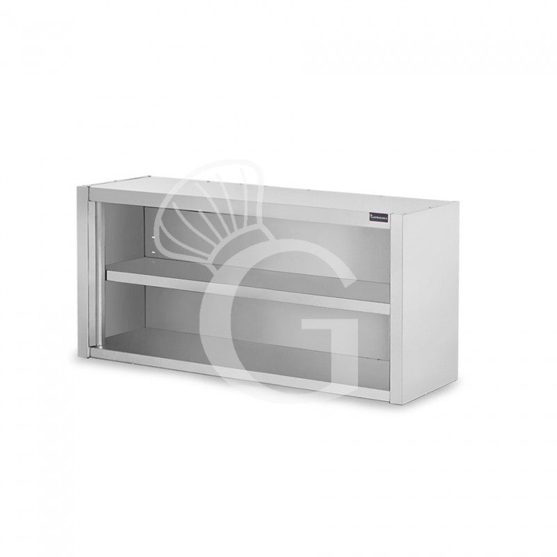 Armario de pared inox con 1 estante, L 1000 mm x P 400 mm x A 660 mm