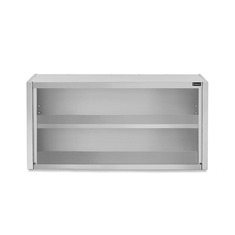 Armario de pared de acero inoxidable con 1 estante, L 1400 mm x P 400 mm x A 800 mm