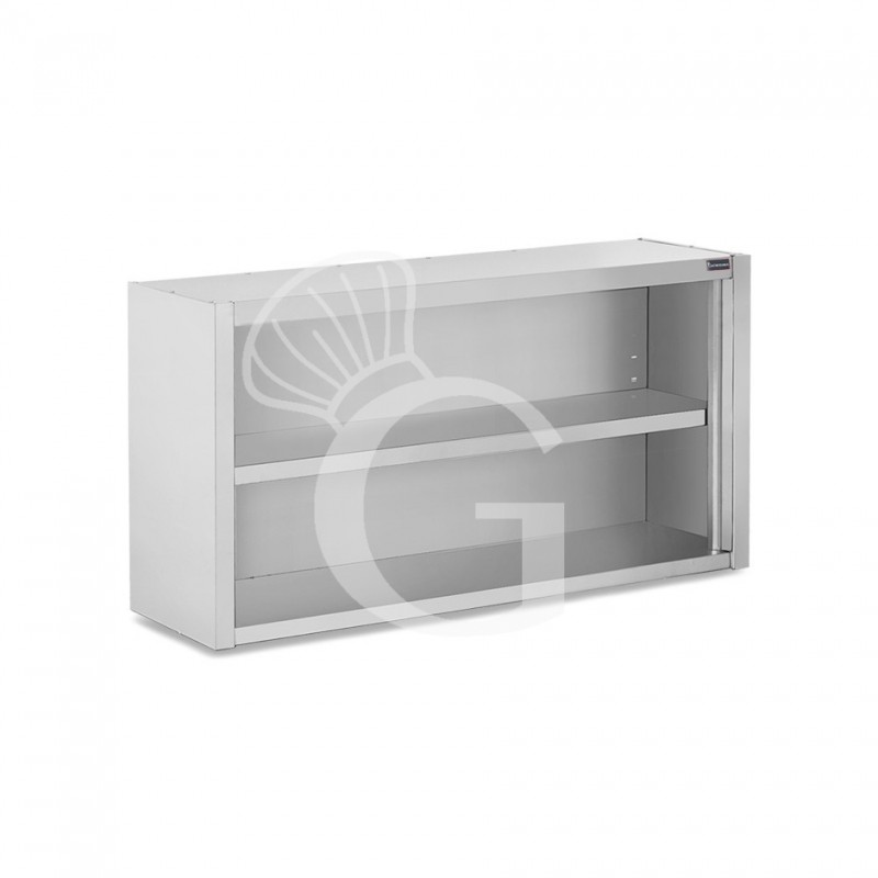Armario de pared de acero inoxidable con 1 estante, L 1400 mm x P 400 mm x A 800 mm