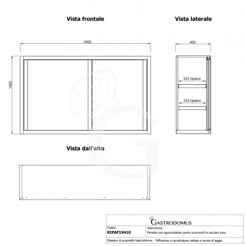 copy of Pensile acciaio inox con sgocciolatoio