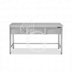 Mesa de acero inoxidable, 3 cajones, L 1700 mm x P 700 mm x H 850 mm.