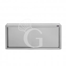 Armario de pared con puertas correderas inox con 1 estante, L 2000 mm x P 400 mm x A 800 mm