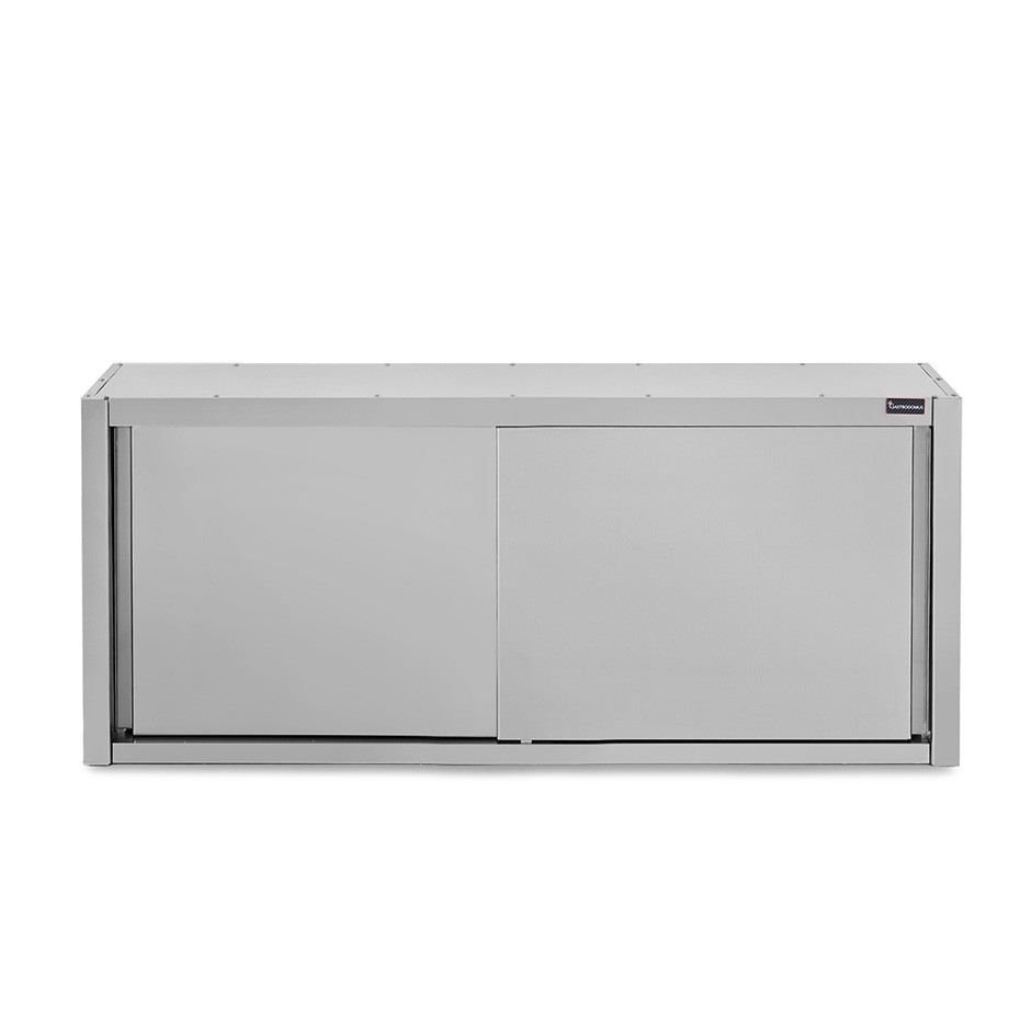 Armario de pared con puertas correderas inox con 1 estante, L 2000 mm x P 400 mm x A 800 mm