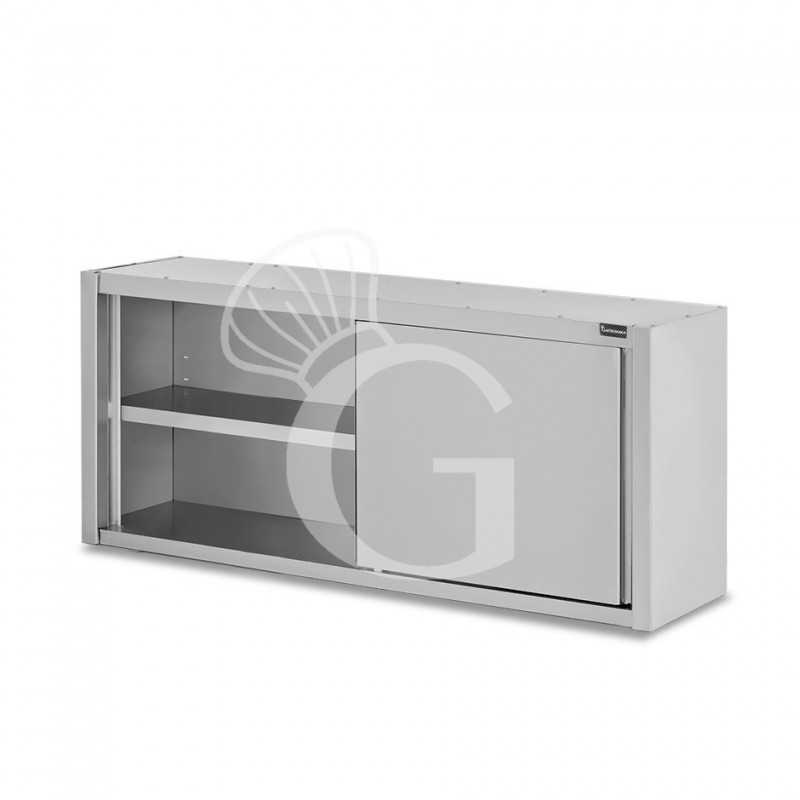 Armario de pared con puertas correderas inox con 1 estante, L 2000 mm x P 400 mm x A 800 mm