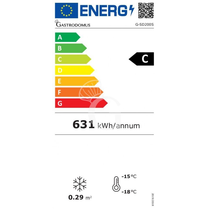 Arcón congelador estático 197 LT -18ºC puerta corredera de cristal clase energética C