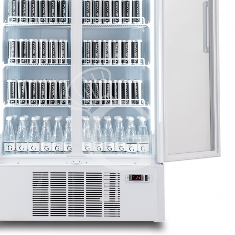 Frigo bebidas ventilado 2 puertas con luminoso 1001 LT 2°C/+8°C color blanco