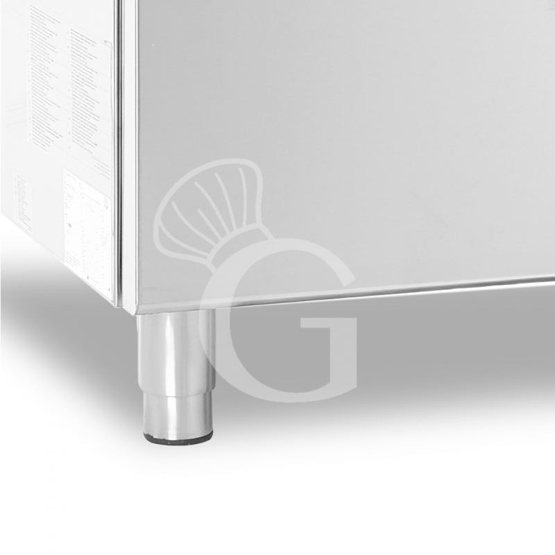 Cocina de gas profesional con 6 fuegos, armario abierto, profundidad 900 mm