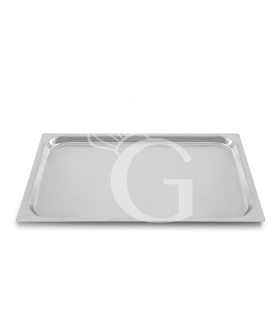 Bandeja rectangular de acero inox GN 1/1 L 530 mm x P 325 mm x H 20 mm.