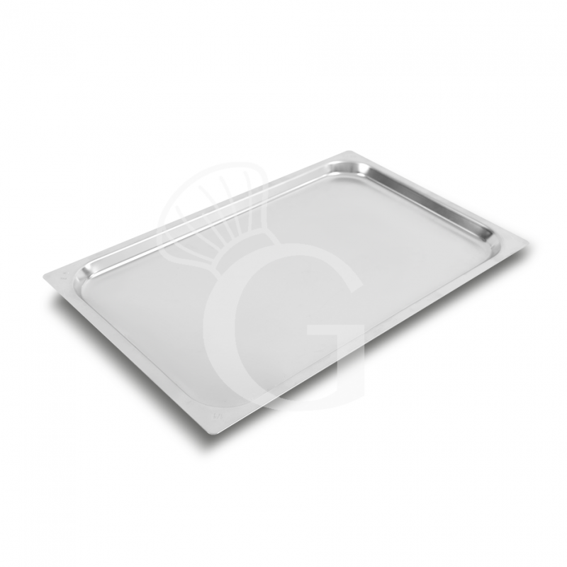 Bandeja rectangular de acero inox GN 1/1 L 530 mm x P 325 mm x H 20 mm.