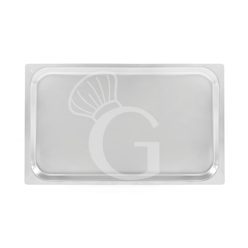 Bandeja rectangular de acero inox GN 1/1 L 530 mm x P 325 mm x H 20 mm.