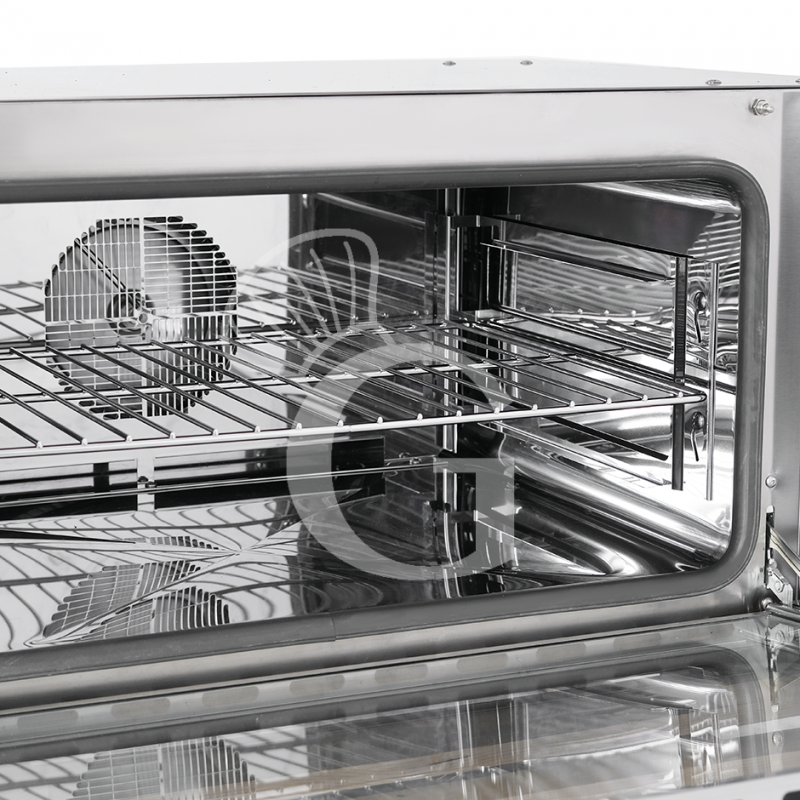 Horno eléctrico de convección para pastelería con humidificador, controles mecánicos, monofásico para 3 bandejas 600x400 mm