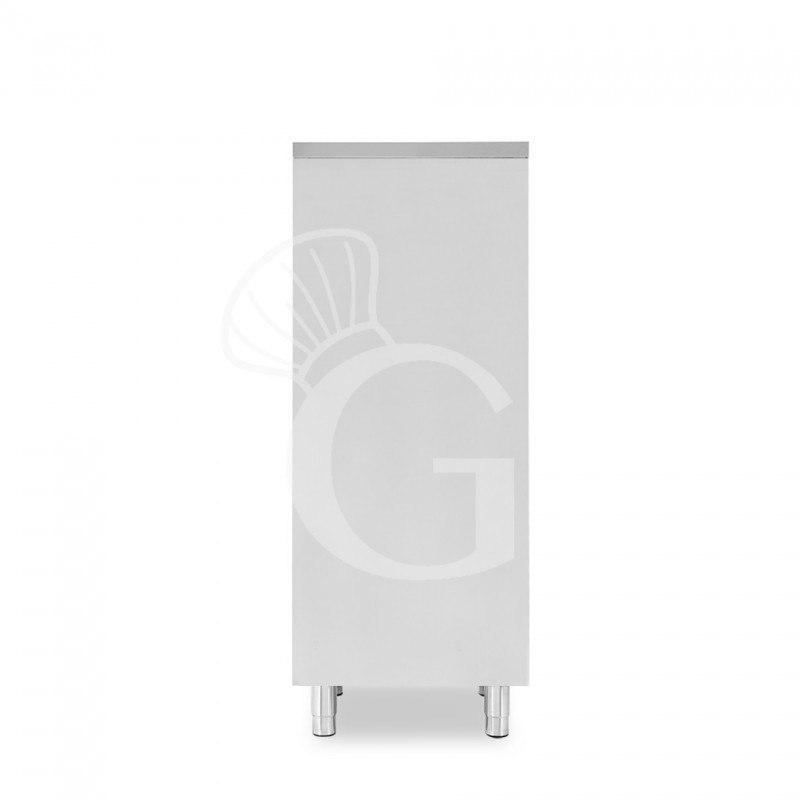 Armario de acero inoxidable con 1 puerta batiente, 2 estantes, L 500 mm x P 500 mm x A 1500 mm