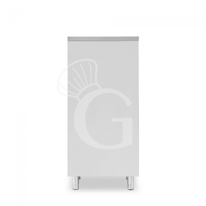 Armario de acero inoxidable con 1 puerta batiente, 2 estantes, L 600 mm x P 700 mm x A 1500 mm