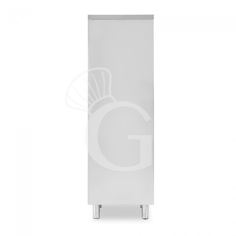 Armario de acero inoxidable con 1 puerta batiente, 3 estantes, L 500 mm x P 600 mm x A 1800 mm