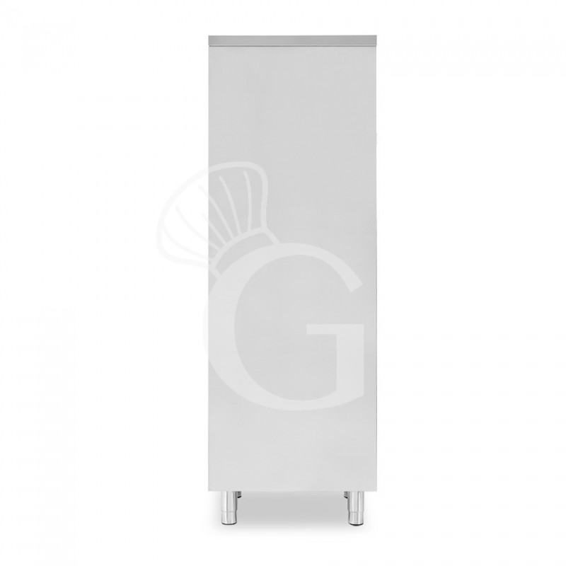 Armario de acero inoxidable con 1 puerta batiente, 3 estantes, L 600 mm x P 600 mm x A 1800 mm