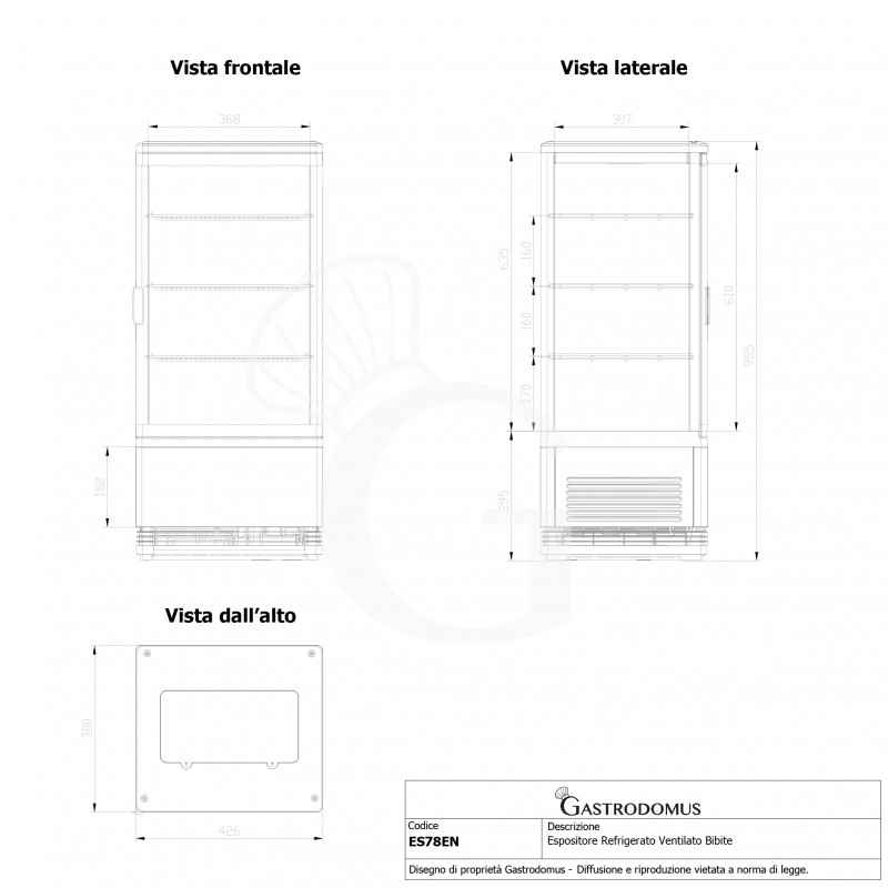 Vitrina Refrigerada ventilada para bebidas Color negro 78 LT 0°C/+12°C Clase de eficiencia energética C