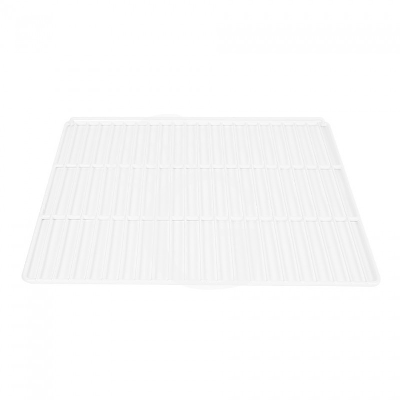 Rejillas plastificada con tope, color blanco, 550 mm x 465 mm
