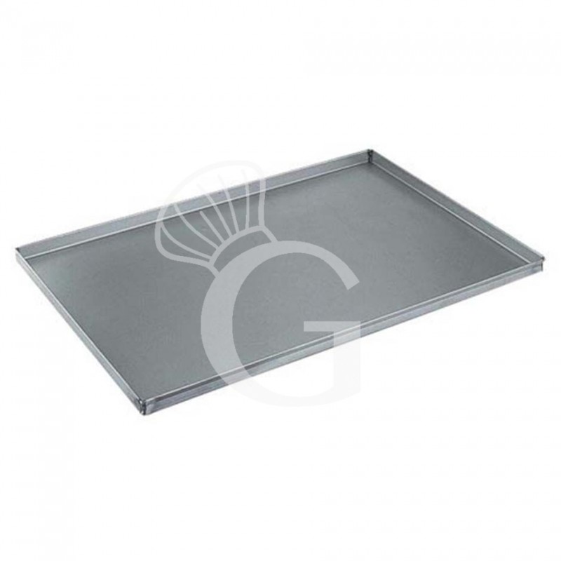 Bandeja rectangular de chapa aluminizada, L 600 mm x P 400 x H 20 mm