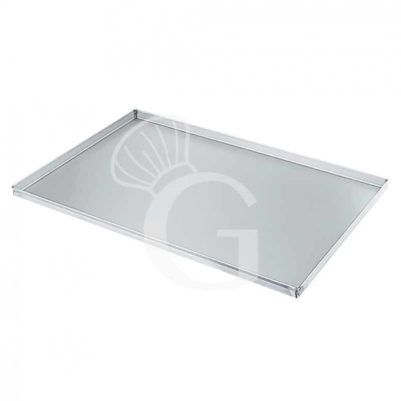 Bandeja rectangular de chapa aluminizada, L 600 mm x P 400 x H 20 mm