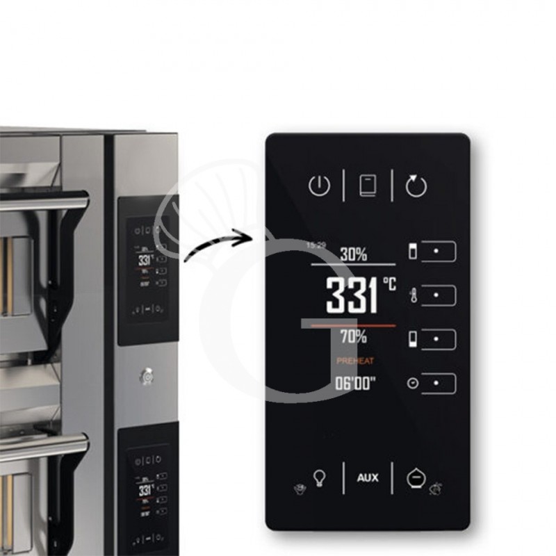 Horno Eléctrico para 6+6 pizzas de diámetro 350 mm, 2 cámaras, control touch, 20,4 kW