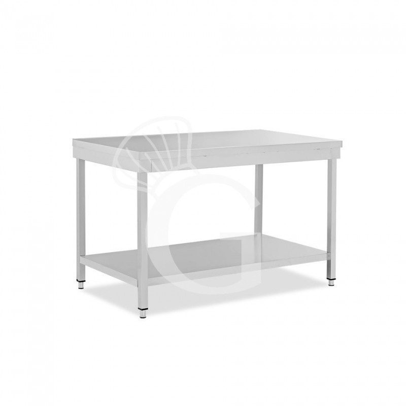 Mesa de acero inoxidable con estante inferior L 1300 mm x P 800 mm x A 850 mm