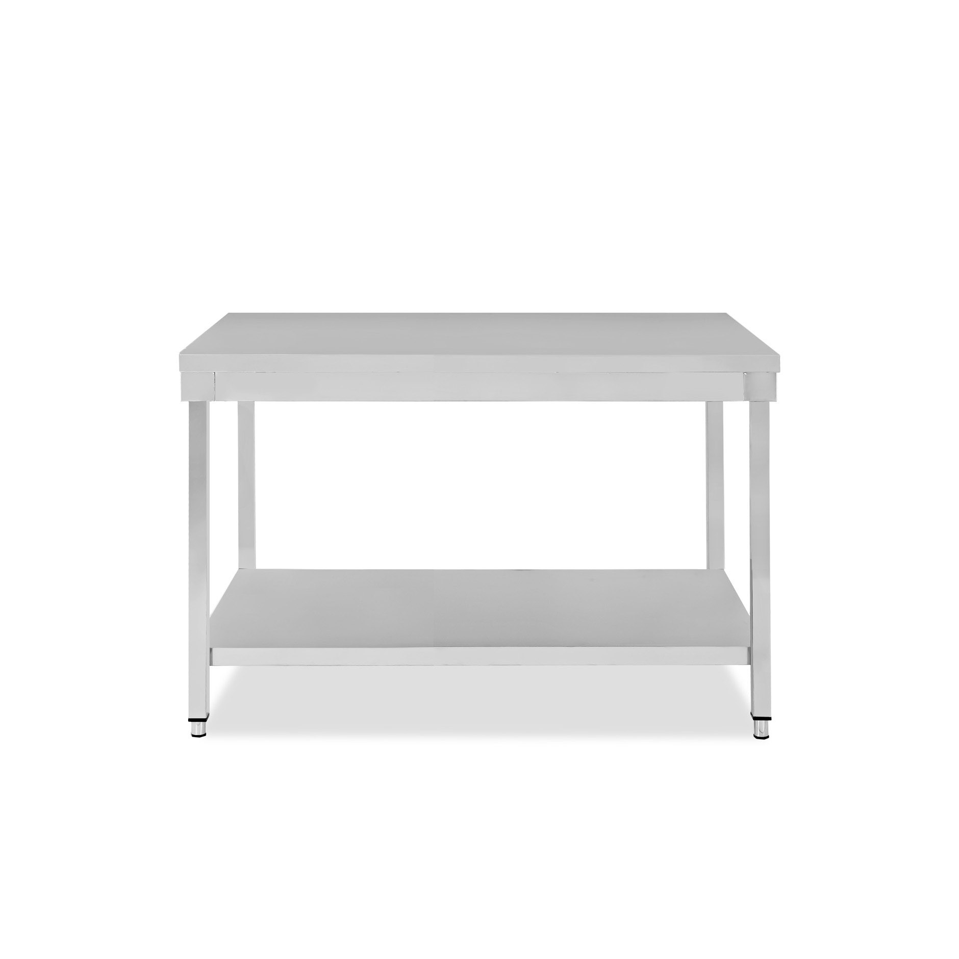 Mesa de trabajo de acero inoxidable con estante inferior, L 1400 mm x P 800 mm x A 850 mm