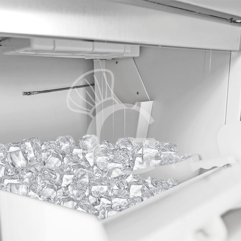 Máquina de hielo monofásica, 35 kg/24 h, cubito hueco, refrigeración por aire