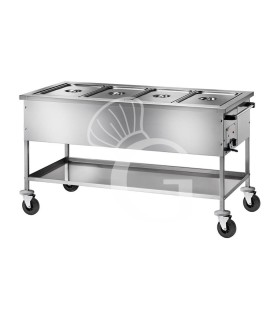 Carro térmico baño maría para 4 cubetas GN1/1 - L 1480 mm x P 650 mm x A 850 mm