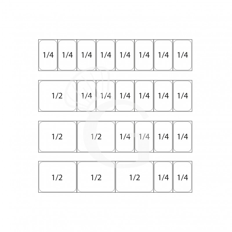 Vitrina Refrigerada horizontal para pizzería con motor a la izquierda, Longitud 1800 mm, Capacidad 8 Cubetas GN1/4